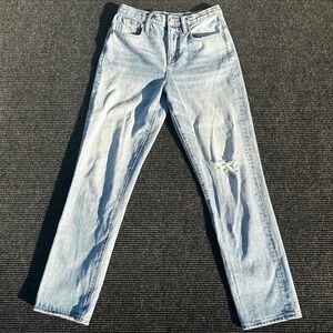 J.Crew Slouchy Boyfriend Jeans Distressed Denim Light Wash Women's 25T